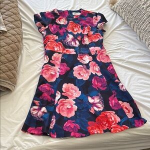 Eliza J Floral Dress in Pink and Blue